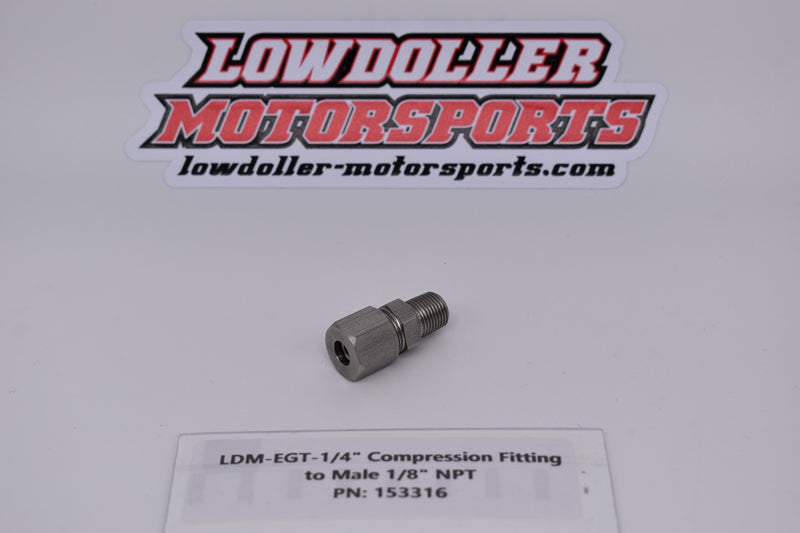 LDM- EGT-1/4" Compression Fitting to Male 1/8" NPT PN: 153316