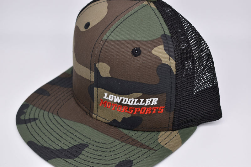 Camo Lowdoller Motorsports Snapback Hat
