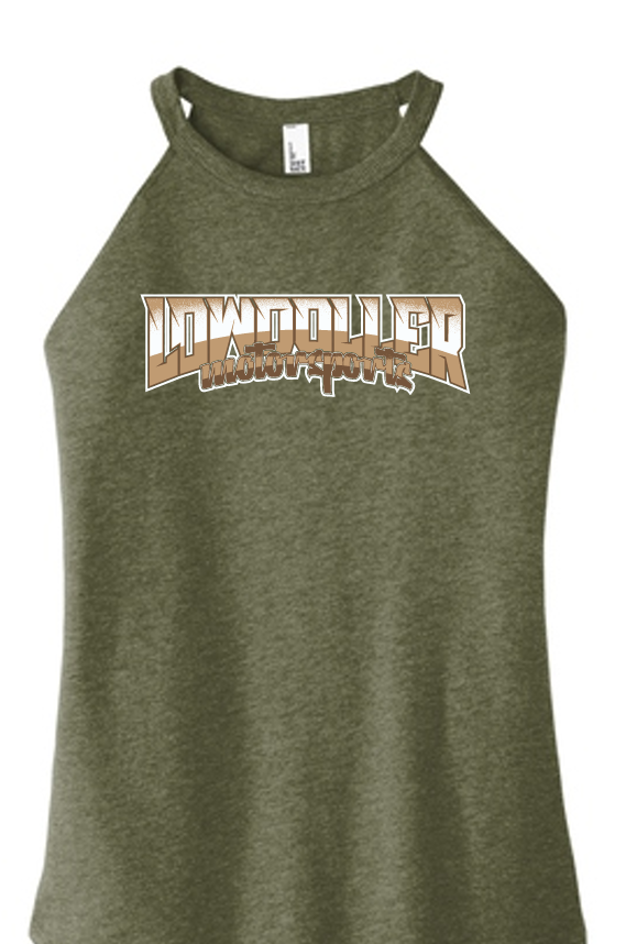 Lowdoller Motorsports Women's Tank Top- Military Green Frost