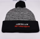 Grey/Black Lowdoller Motorsports Pom Pom Beanie