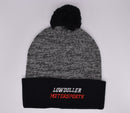 Grey/Black Lowdoller Motorsports Pom Pom Beanie