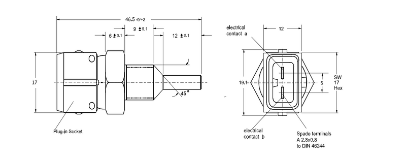 Analog Fluid Temp Sensor 1/8” NPT 0-300°F (1:1 Replacement for Racepak™ 810-TR-300)