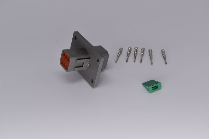 Deutsch DT 6 Pin Flanged Receptacle DT04-6P-L012    PN: 35567